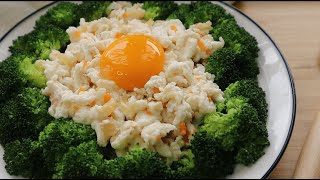 How to Cook Less Oil Shanghainese Stir-fried Egg White At Home | 赛螃蟹