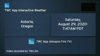 TWC App (Amazon Fire TV) Interactive Weather- Astoria, OR- Aug. 29, 2020- 7:47AM PDT