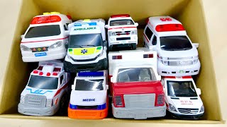 Ambulance Minicar! Emergency driving on a DIY colorful slope! fall into a box