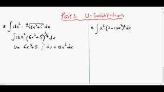 Integral Calculus II-a - U - Substitution by Changing Variables
