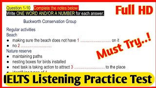 Buckworth Conservation Group Listening | Buckworth Conservation Group IELTS Listening