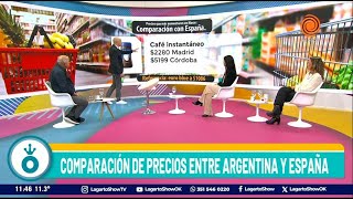 Diferencia de precios de supermercados entre Argentina y España