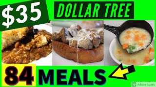 84 MEALS FOR $35 | DOLLAR TREE | EMERGENCY EXTREME GROCERY BUDGET CHALLEGE | EXTREME BUDGET MEALS