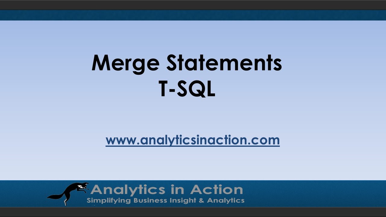 Merge Statements In T-SQL - YouTube