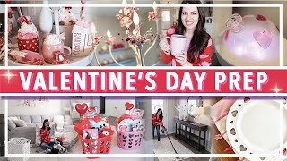 VALENTINE'S DAY PREP | clean \u0026 decorate with me for Valentine's Day, gift basket ideas for kids