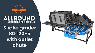 Shake grader SG 120-5 subframe with outlet chute set | Allround Vegetable Processing