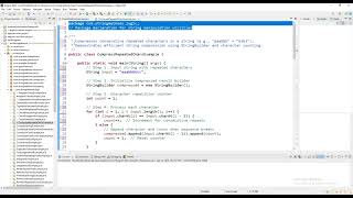 💥 Java String Compression : Compress Repeated Characters with StringBuilder |