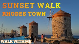 RHODES TOWN ~ MANDRAKI PORT ~ GREECE at Sunset #rhodes #rhodesgreece #rodos #mandraki