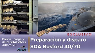 Preparación y disparo del cañon Breda Bofors 4070