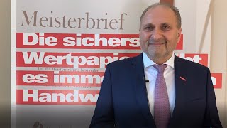 Glückwünsche zum Meistertitel 2021 von ZDH-Präsident Hans Peter Wollseifer