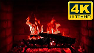 🔥Scarlet Flames: 12 Hours of Enchanting Red Fireplace Ambiance in 4K