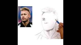 Drawing of Neymar Jr, Step by Step Pencil Sketch, Neymar from PSG