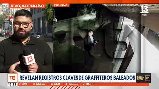 Revelan registros claves de grafiteros baleados en Valparaíso