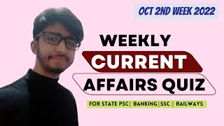 Current Affairs Quiz | October 2nd Week | 2022