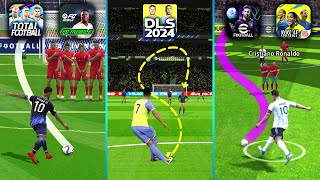 EA FC Mobile vs DLS 24 vs eFootball 2024 vs Total Football vs Vive le | Realistic Free kick