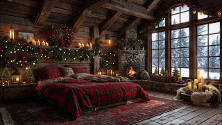 🔴 Drift into Deep Sleep in a COZY WINTER Cottage | Warm Fire, Snowstorm Outside