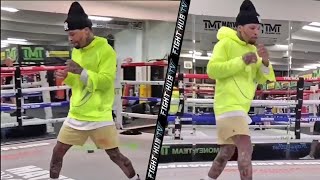 GERVONTA DAVIS WORKING OUT DAYS AWAY FROM MARIO BARRIOS FIGHT - DRILLING FOOTWORK & MOVEMENT