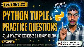 Python Tuple & Set Practice Questions | Lecture 22 | Solve Practice Exercises & Logic Problems 🐍