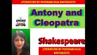 Antony and Cleopatra Shakespeare Play Tragedy Hindi Summary Analysis Explanation