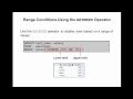 Oracle SQL Video  Tutorial 9: BETWEEN Operator
