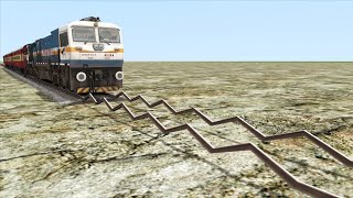 TRAIN GOING ON WORLD WORST RAILWAY TRACK | TRAIN VS BAD RAILROAD | TRAIN SIMULATOR | TRAIN TRACK