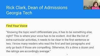 COMMON APP ESSAY WEBINAR-Personal Statement