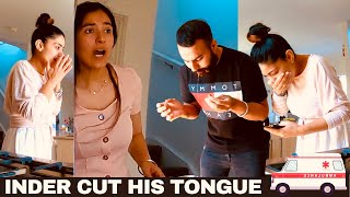 INDER CUT HIS TONGUE | CALLING AMBULANCE | BAD DAY | SAMTA SHOCKED @InderKirat