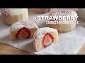 Strawberry Snow Skin Mooncake | Custard Snowskin Mooncake Recipe | Catherine Zhang