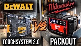 Best Jobsite Tool Storage Radio/Charger Comparison - Milwaukee PACKOUT VS DeWALT ToughSystem 2.0