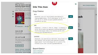 Using Citations from a Database