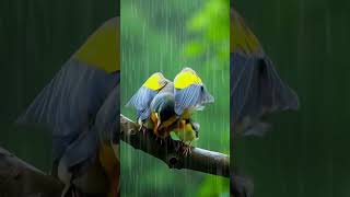 Mother Bird's Unshakable Love: Protecting Her Chicks from the Rain 🌧️🦅 #mother #love #rain