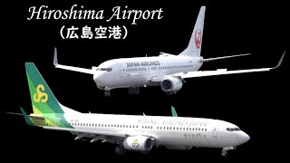 [飛行機動画] BOEING 737-800  Japan Airlines/Spring Japan Hiroshima Airport(広島空港)