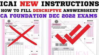 How To Fill Ca Foundation Omr Answersheet As Per Icai New Guideline Ca