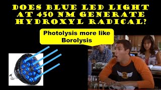 Does 450 nm Blue LED photolyze hydrogen peroxide to hydroxyl radicals - probably not. Comic book