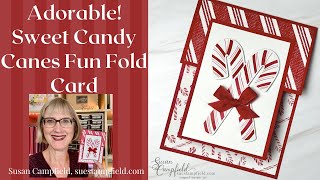 Adorable Fun Fold Card with Sweet Candy Canes