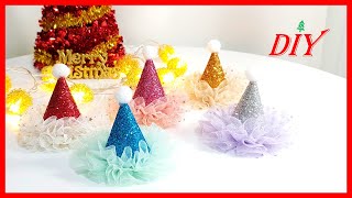 크리스마스 고깔모자 집게핀 만들기 making a Hairclip for the Party / Christmas