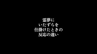 【ゆっくり茶番(?)】霊夢にいたずらを仕掛けたときの反応の違い