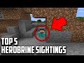 TOP 5 REAL HEROBRINE SIGHTINGS IN MINECRAFT (Scariest Minecraft Herobrine Sightings)