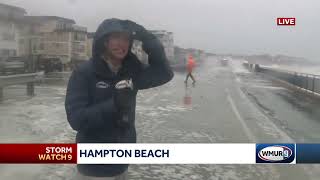 Historic Flooding Hits Hampton Beach, NH (Liveshots)