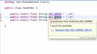 Android Developing Applications Tutorial 112 Setting up SQLite Database Variables
