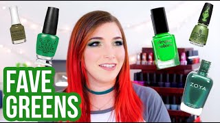 My Top Favorite GREEN Nail Polishes!  || KELLI MARISSA