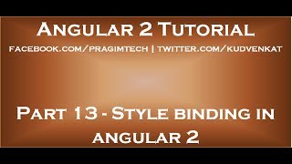 Style binding in angular 2