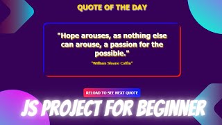 Create Random Quote Generator with animation Using HTML CSS and JavaScript | JavaScript Fetch API