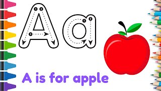 Learn How to write the English alphabet uppercase and lowercase letter Aa | A for Apple