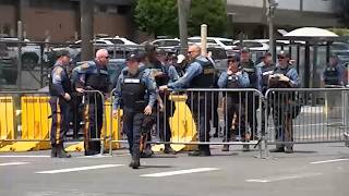 Activists say police blocking protesters near Delaney Hall in Newark