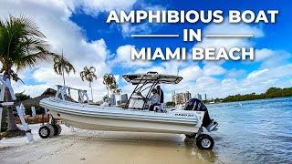 Driving an Amphibious boat up a Miami Beach