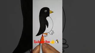 5=How to draw a Penguin🐧with 5 number step by step #shorts #art #penguin #drawing #easy #yt