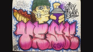 YESK - (Throw-Up Graffiti Style) [Step By Step] By: King Wizard