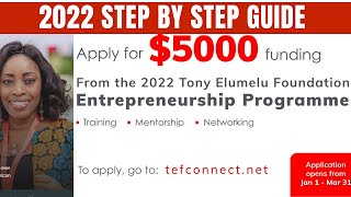 TEF 2023 | How to Apply and Scale Through the 1st Stage | Tony Elumelu $5000 Grant