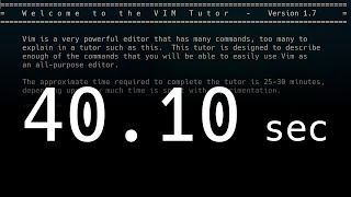 [old WR] Vimtutor 1.7 in 40.10s